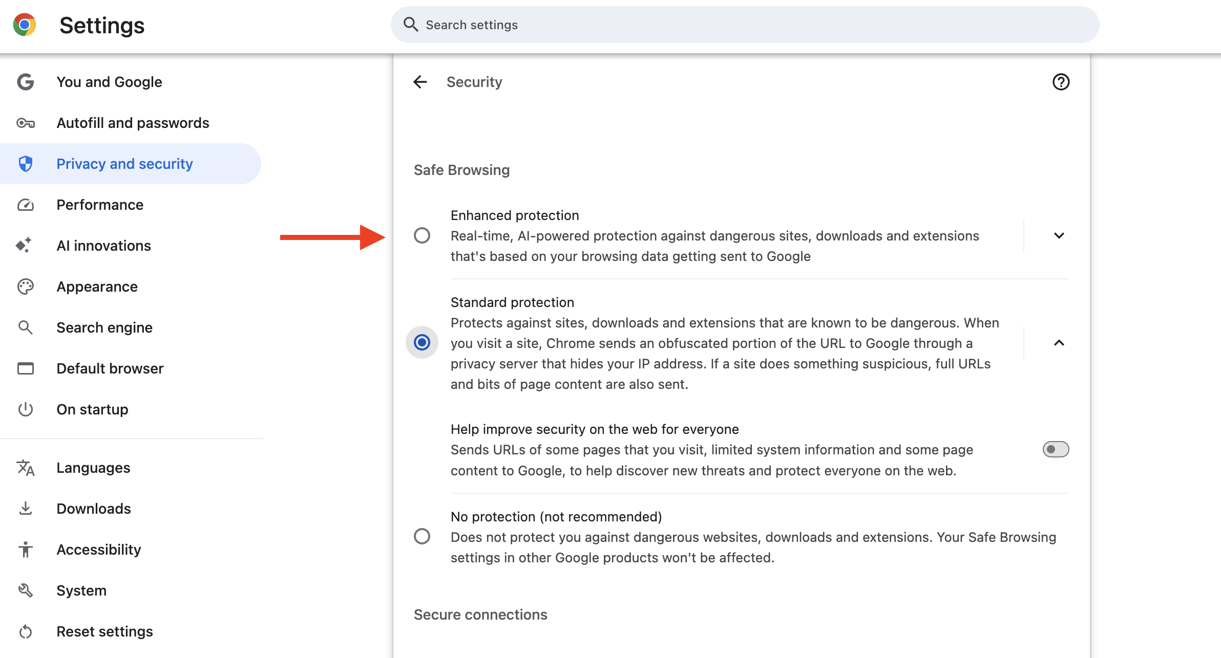 Chrome private browsing