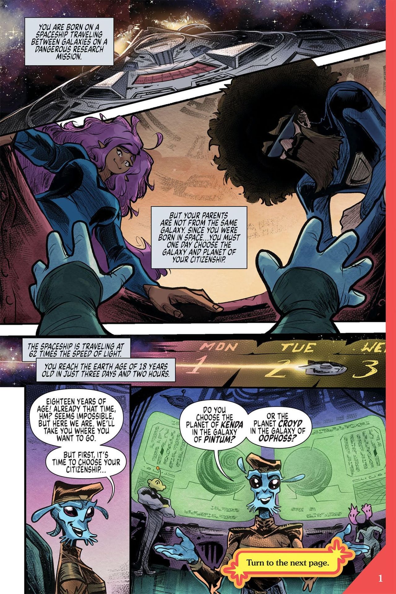 a sci-fi comic book page