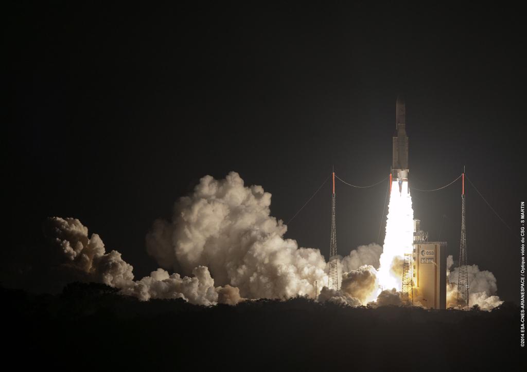 Ariane 5 Rocket Blasts Off, Oct. 16, 2014