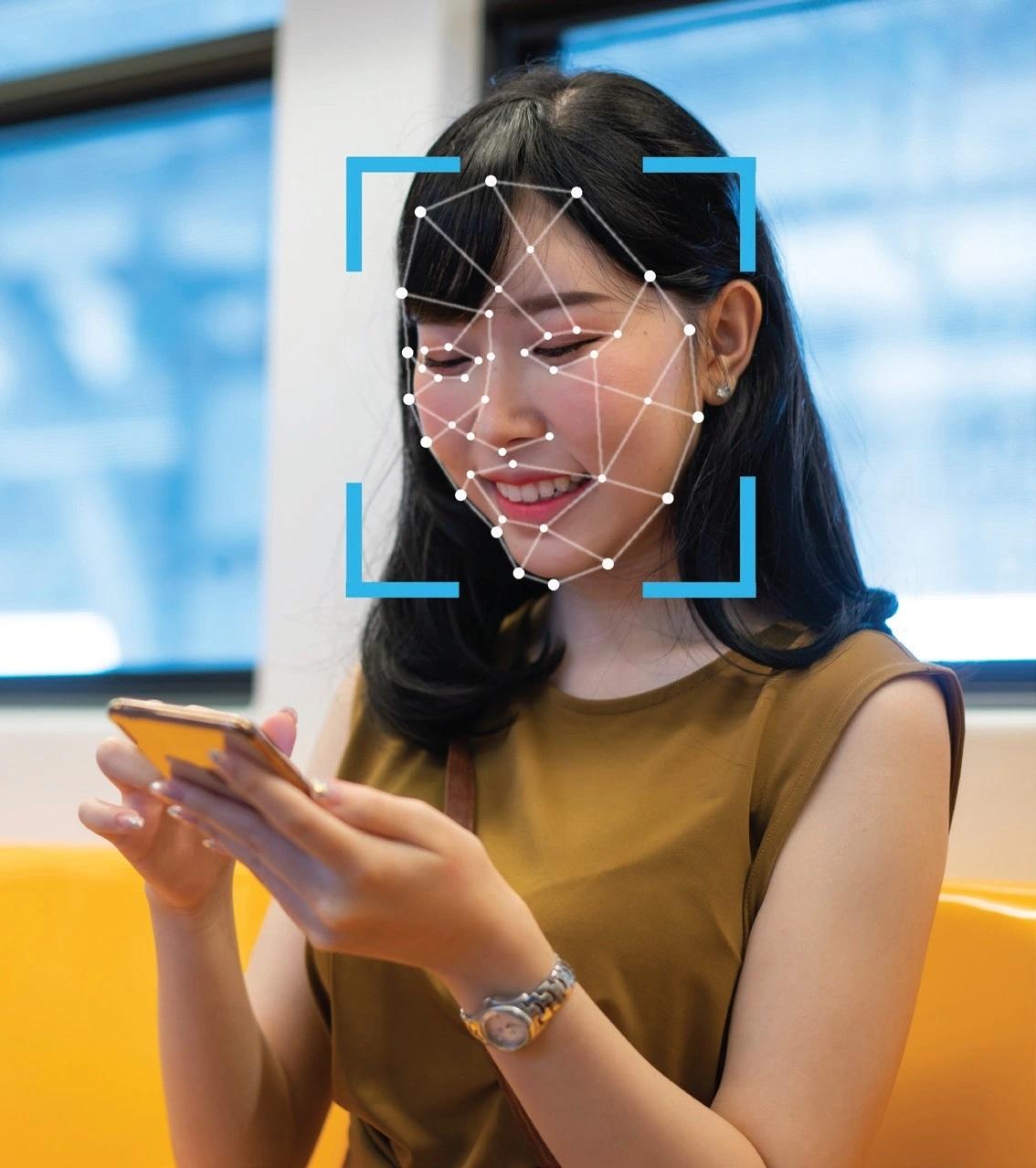 image of woman AI facial recognition