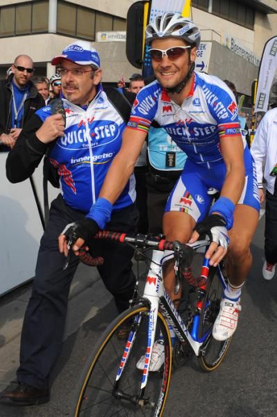 A smiling Tom Boonen (Quick Step) after the finish.