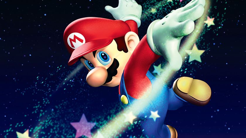 A crop of the Retro Gamer 252 The Magic of Mario cover image showing Mario spinning through space with stars around him
