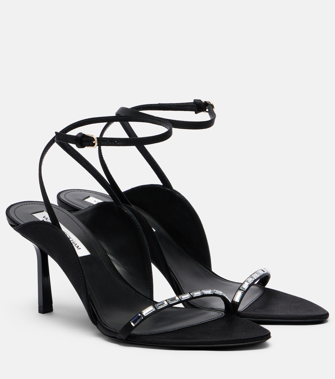 Victoria Crystal-Embellished Sandals in Black - Victoria Beckham
