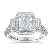 Vera Wang 18ct White Gold 0.95ct Diamond Cluster Ring: £3750, £1875 (save £1875) | Ernest Jones