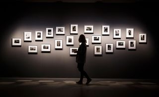 Installation view of Chilean photographer Sergio Larrain's images of London.