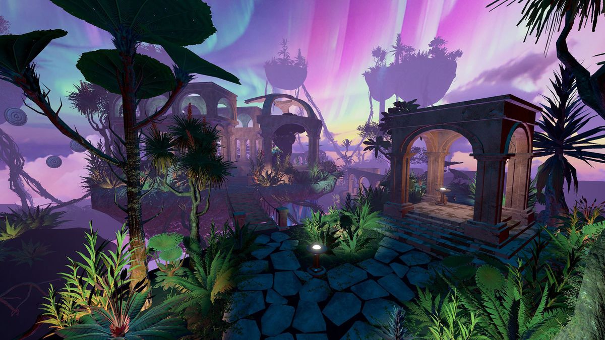 Images from Rec Room's generative AI-made Fractura room