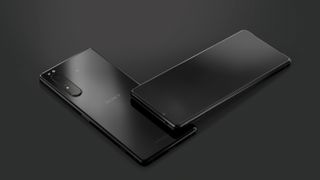 Musta Sony Xperia 1 II etu- ja takapuolelta