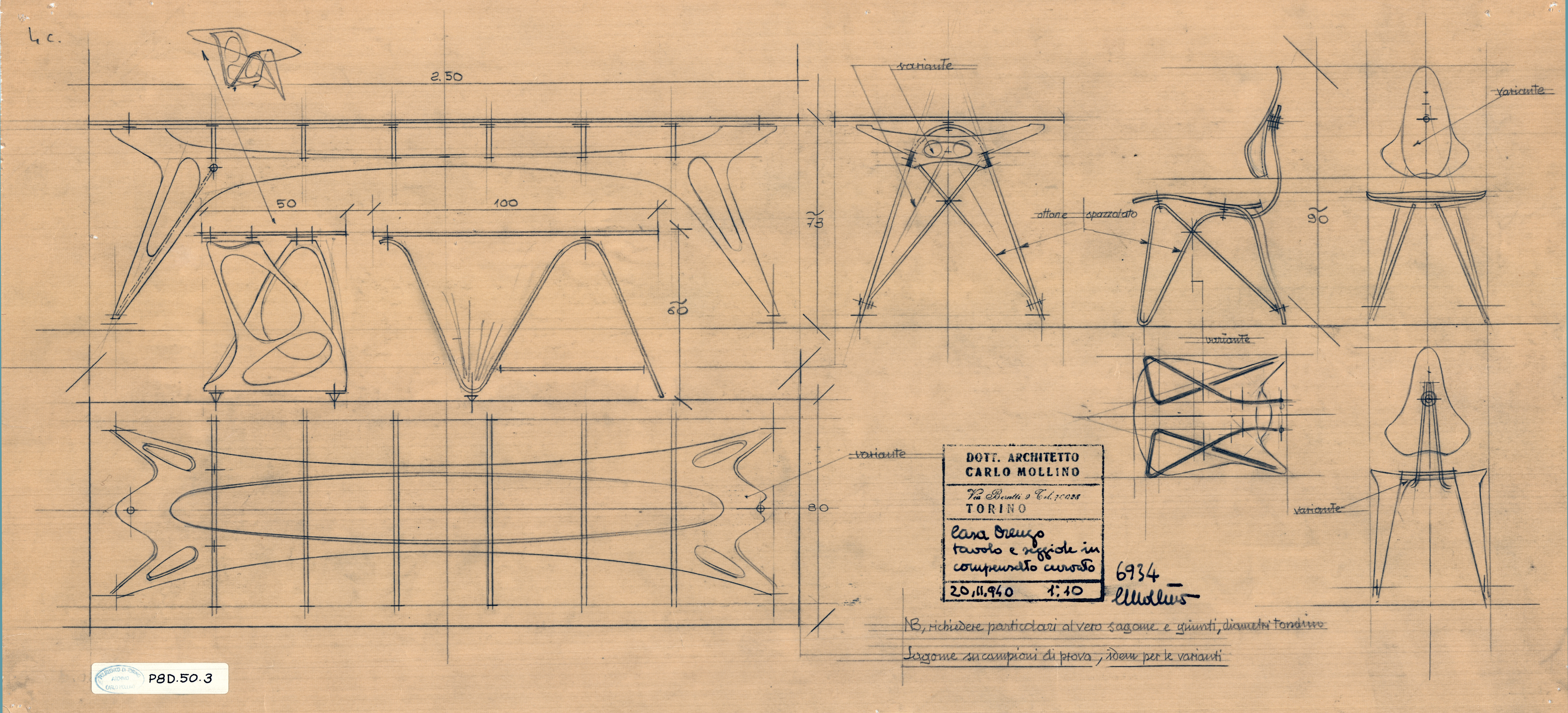 Archival furniture design by Carlo Mollino