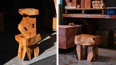 furniture made from wood salvaged from the LA wildfires
