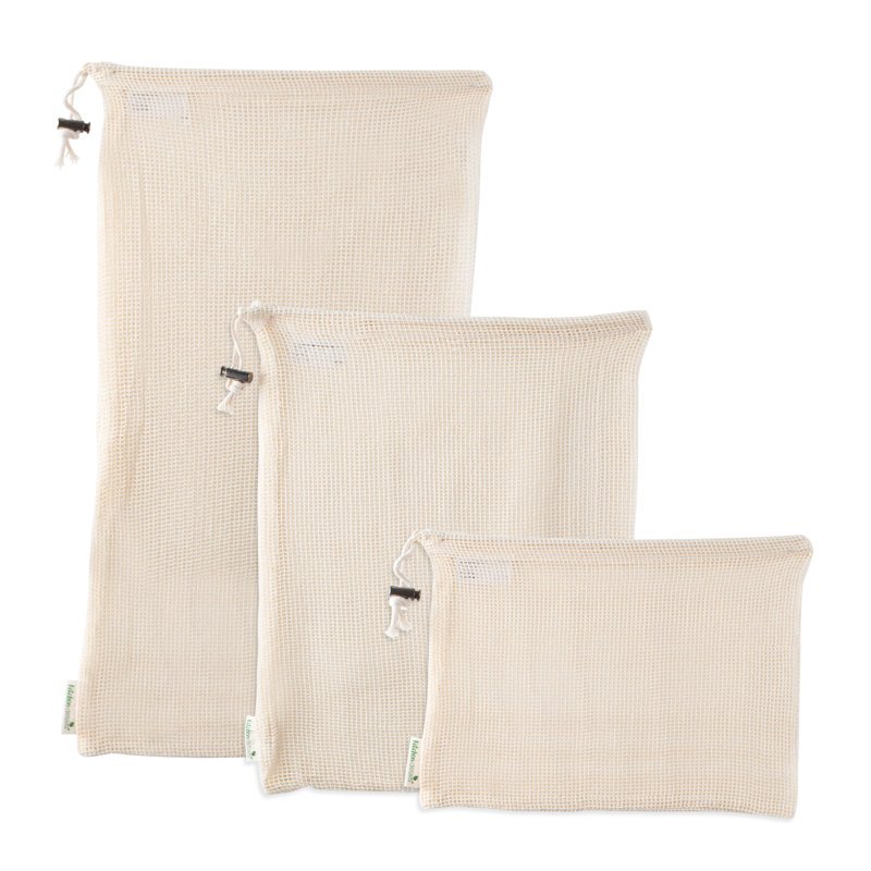 Prep &amp;amp; Savour 3 Pack Reusable Cotton Mesh Produce Bags | Wayfair