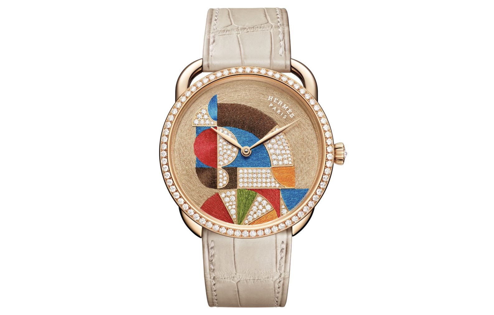 Hermès reframes traditional textile crafts with the Arceau Cheval Natté watch