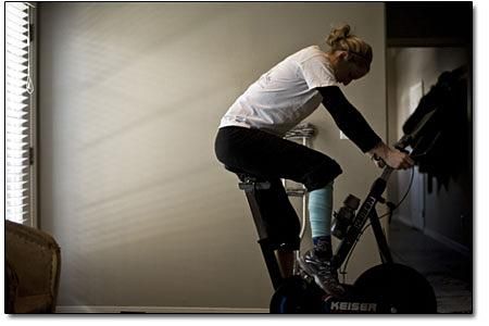 One week out from surgery, McGrath&rsquo;s doctors prescribed gentle pedaling to help along the healing process and muscle range of motion.