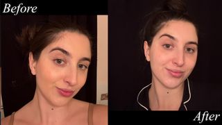 Marisa Petrarca using Saint Jane Beauty Pore Clarity Hyaluronic + Flower Acid Cleanser