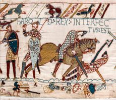 The Bayeux Tapestry is the most famous tapestry that never was: King Harold’s story is actually told with crewelwork.