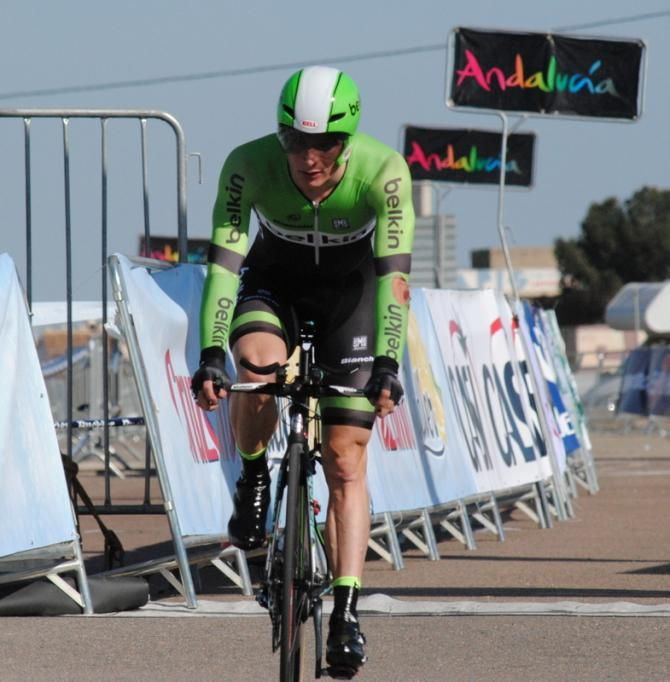 Moreno Hofland (Belkin), another rider who crashed today in the technical percourse