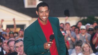 Tiger Woods after winning the 1997 Masters
