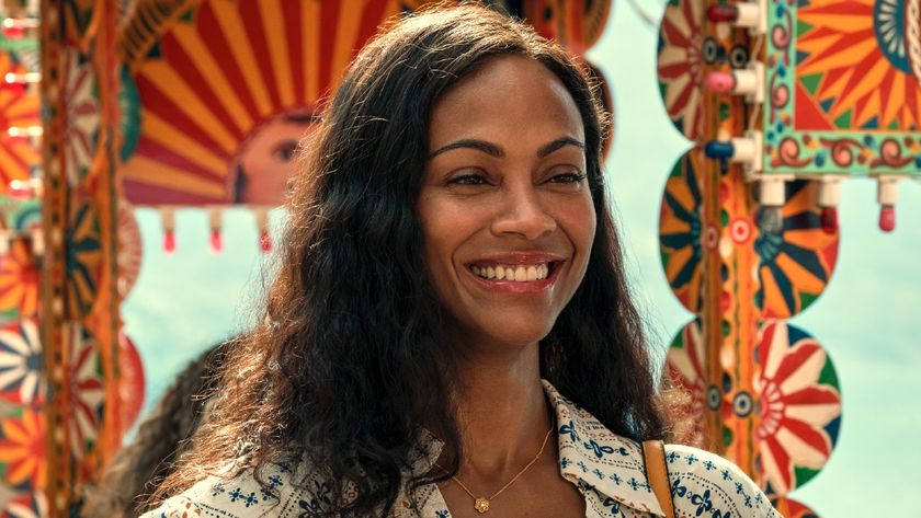 Zoe Saldana smiling in From Scratch.