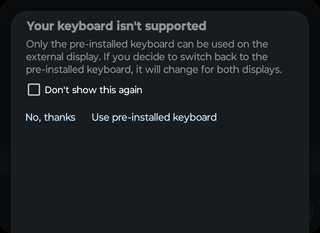 motorola razr plus third partty keyboard not supported error message