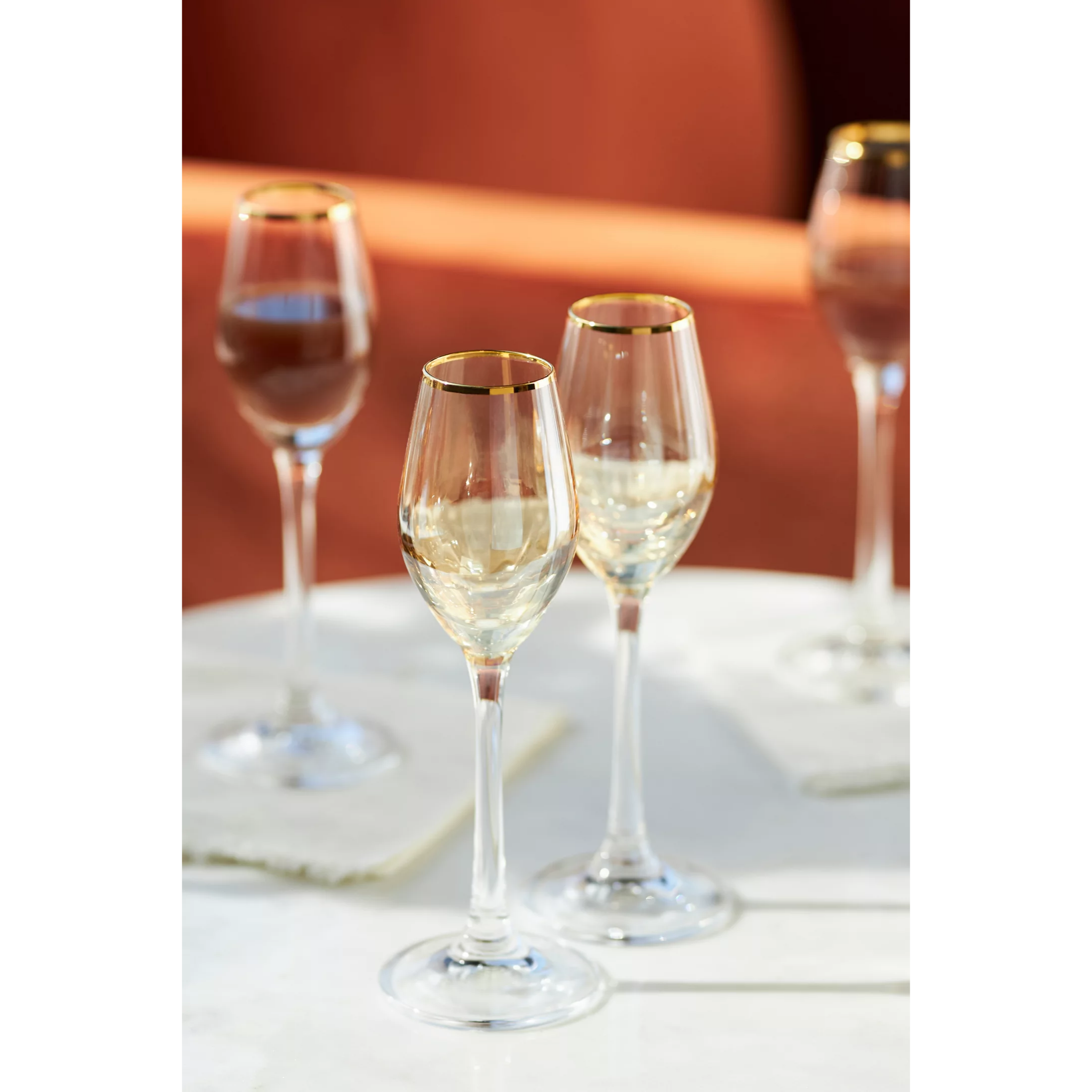 antique-looking cordial glasses