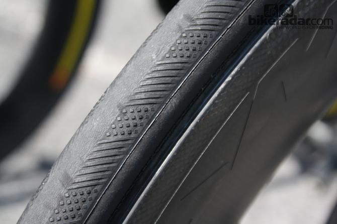 The characteristic tread on the Mavic&rsquo;s CX01 tyres