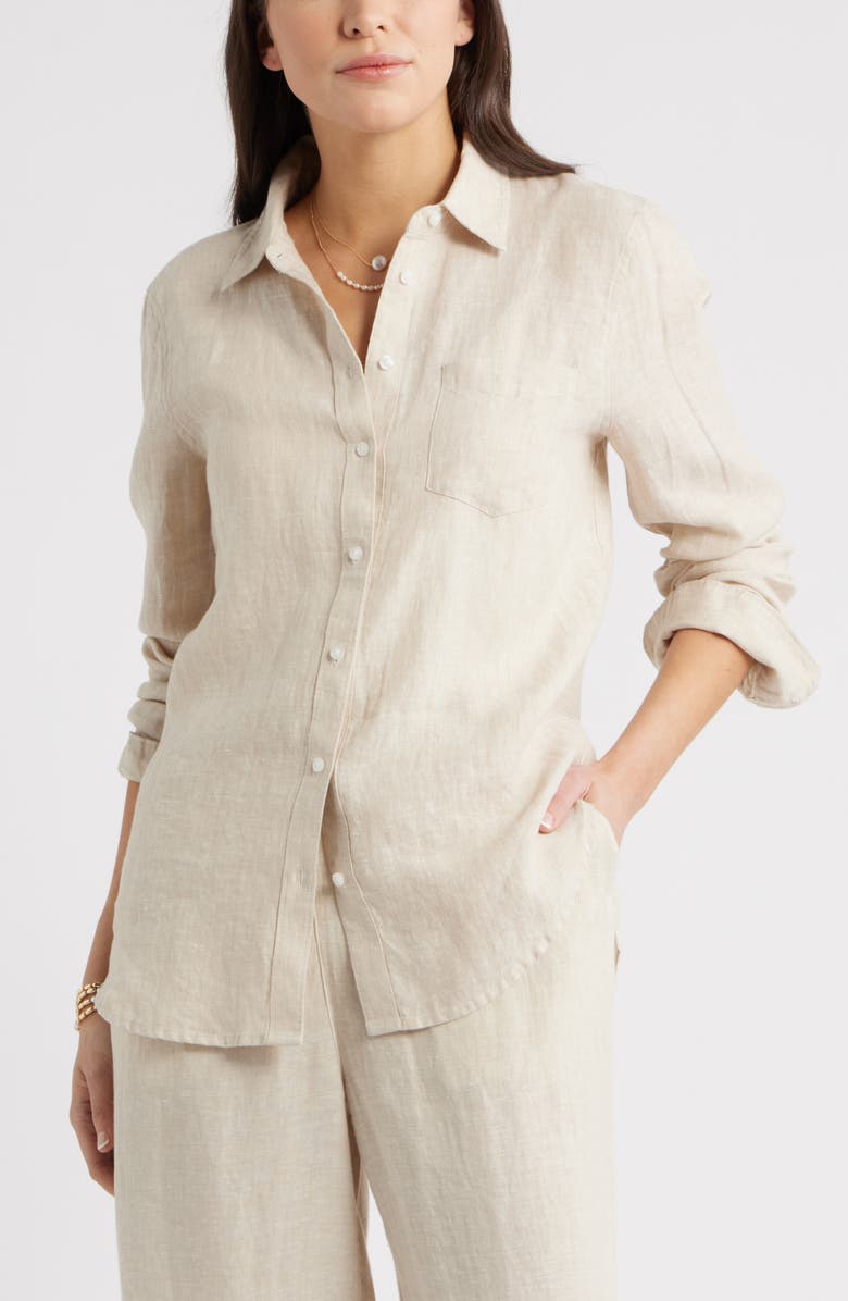 Casual Linen Button-Up Shirt