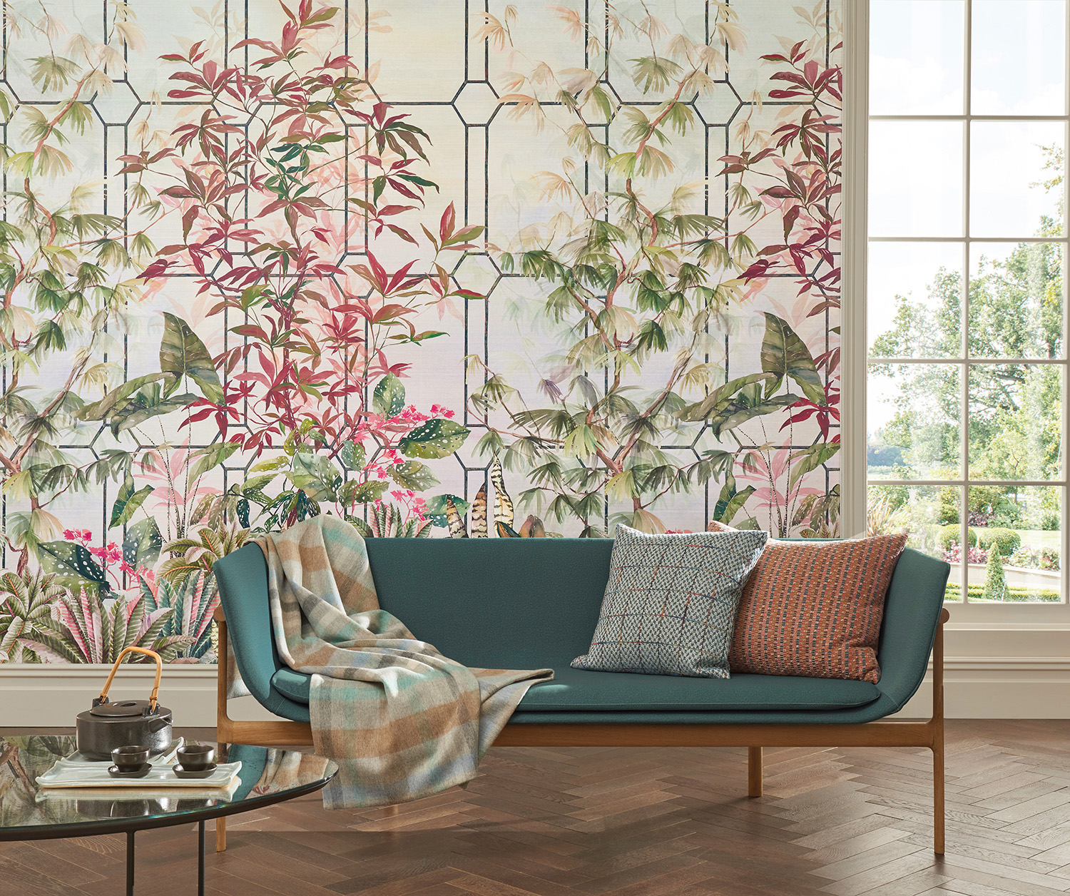 PVC Flower Design Waterproof Living Room Wallpaper