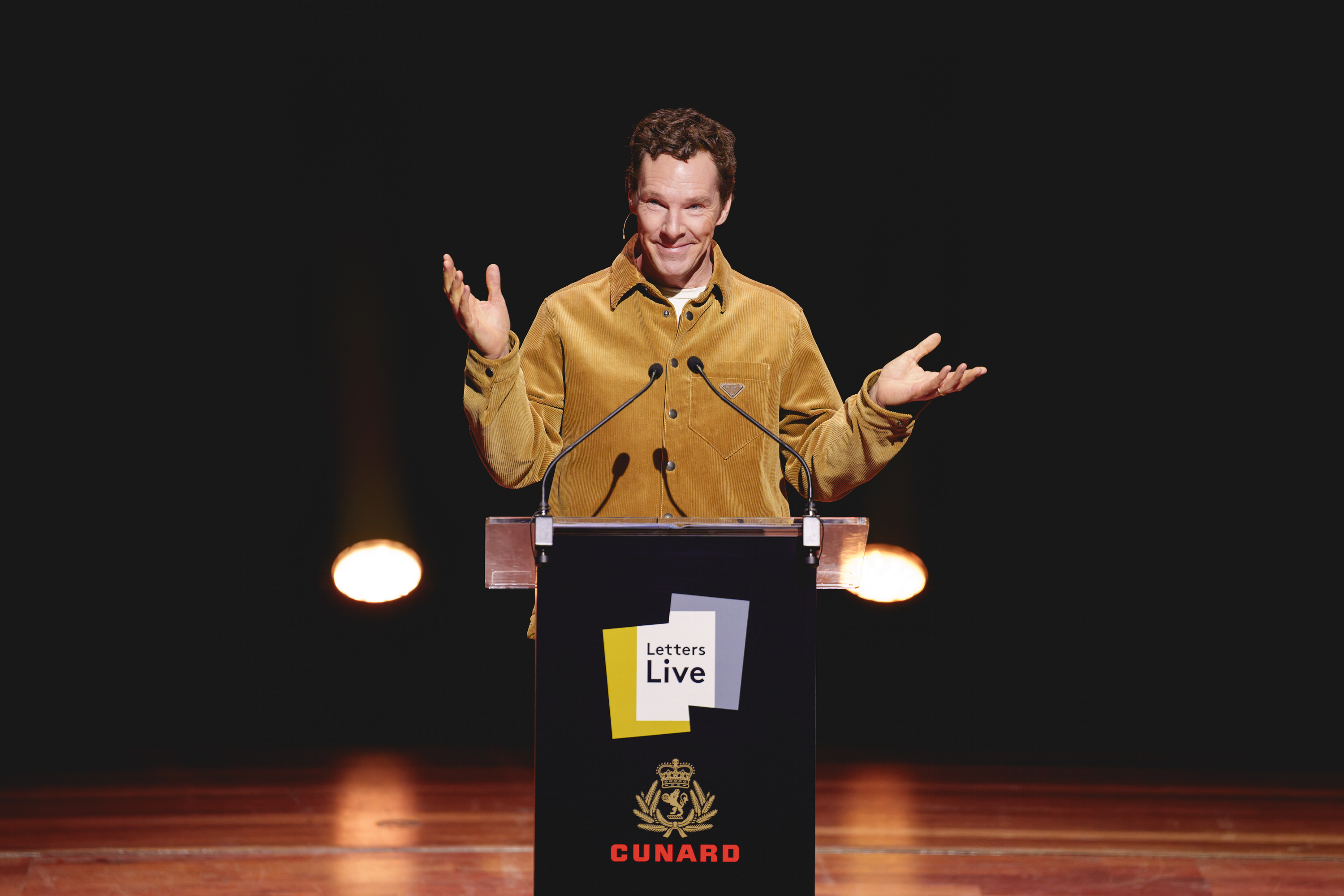 Benedict Cumberbatch at the lectern