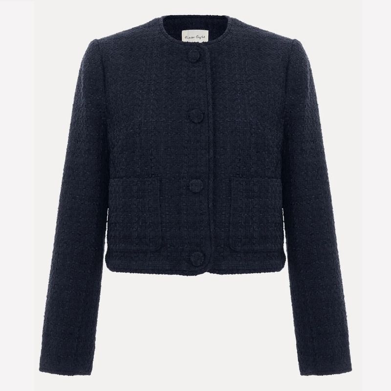 navy boucle jacket