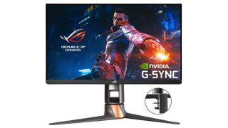 An ROG NVIDIA GSYNC 360Hz monitor.