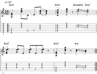 Aeolian mode rhythm example