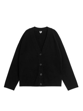 Cashmere-Wool Cardigan - Black - Arket Gb