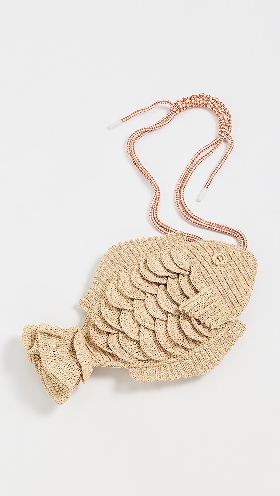 AlÉmais Horizon Raffia Fish Crossbody Bag