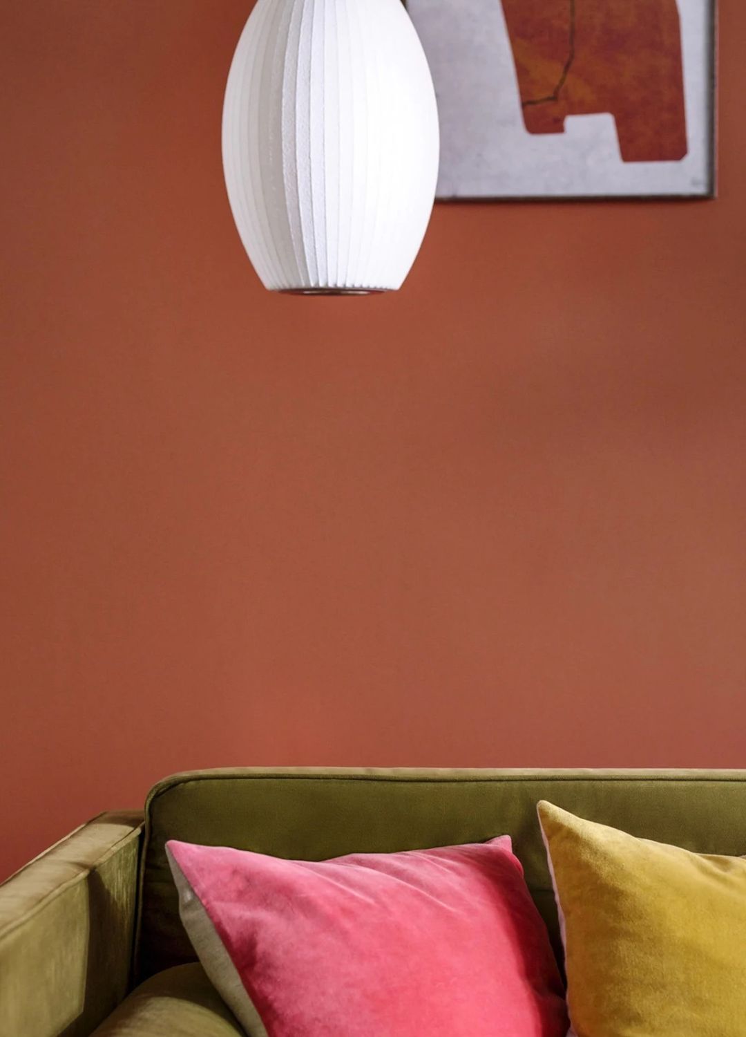 picture of burnt orange pain colour in living room