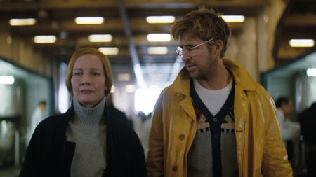 Sandra Huller and Ryan Gosling waalking together in Project Hail Mary