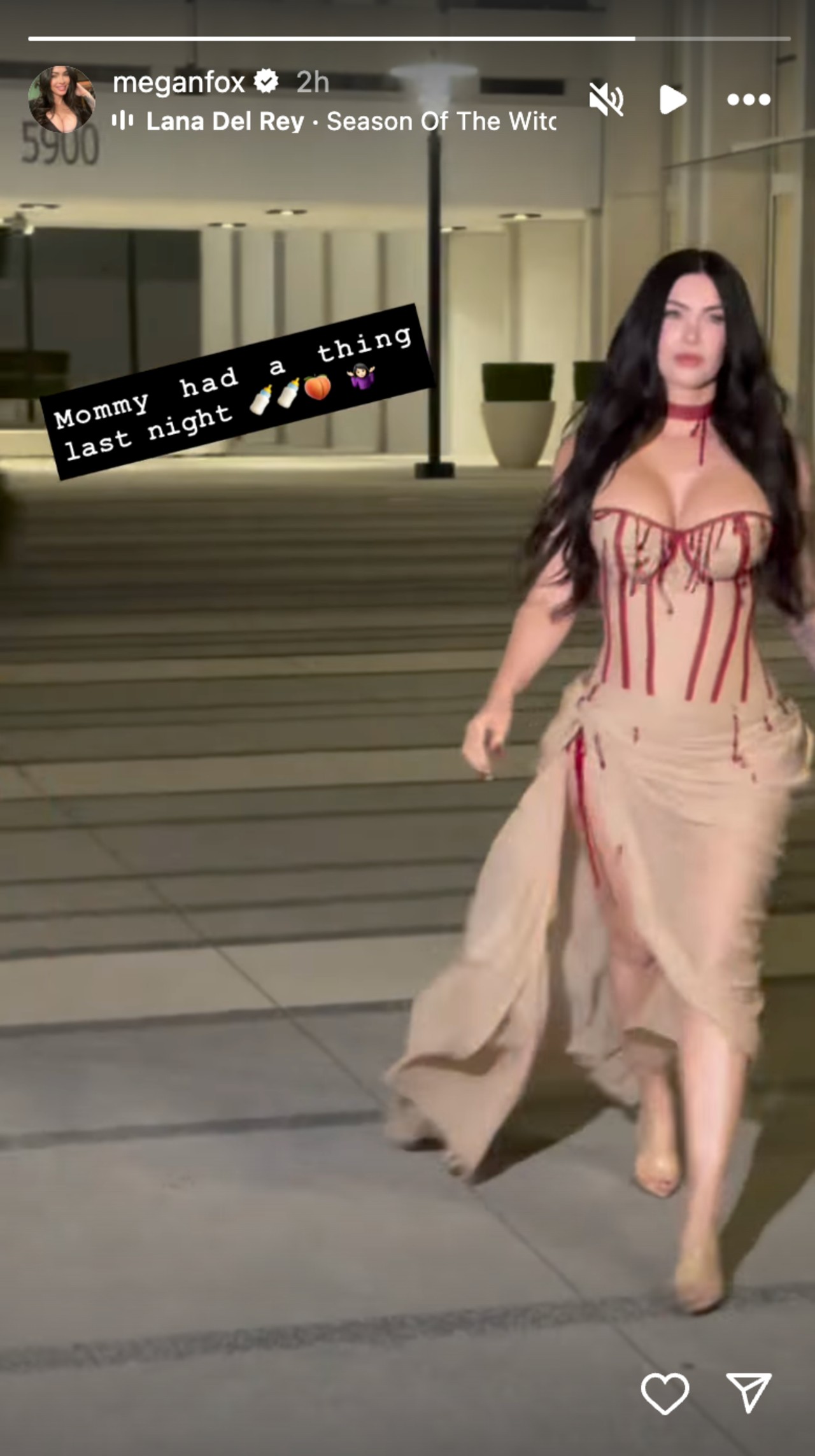 Megan Fox walking outside the screening of Jennifer's Body in bloody corset