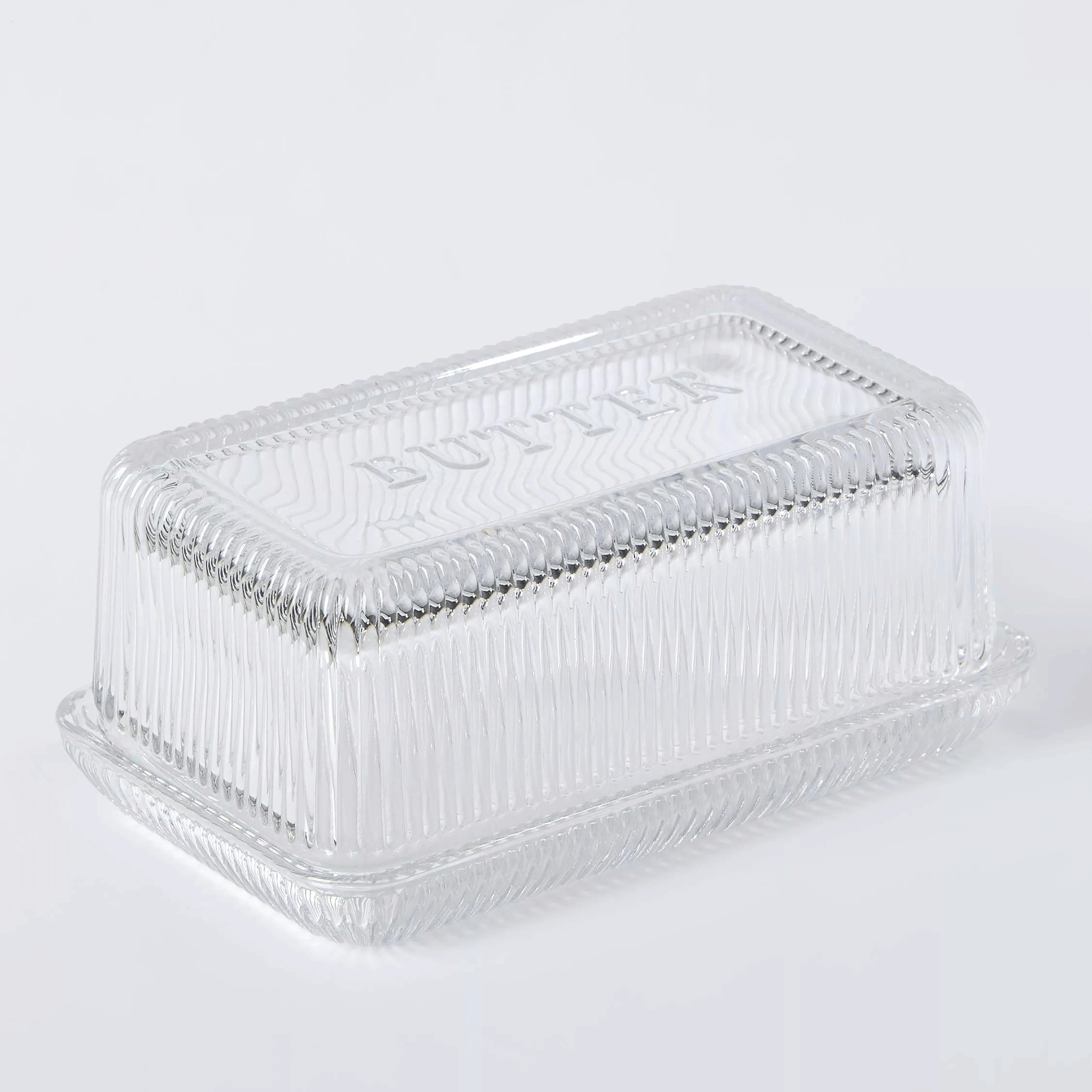 John Lewis, John Lewis Glass Butter Dish, Clear