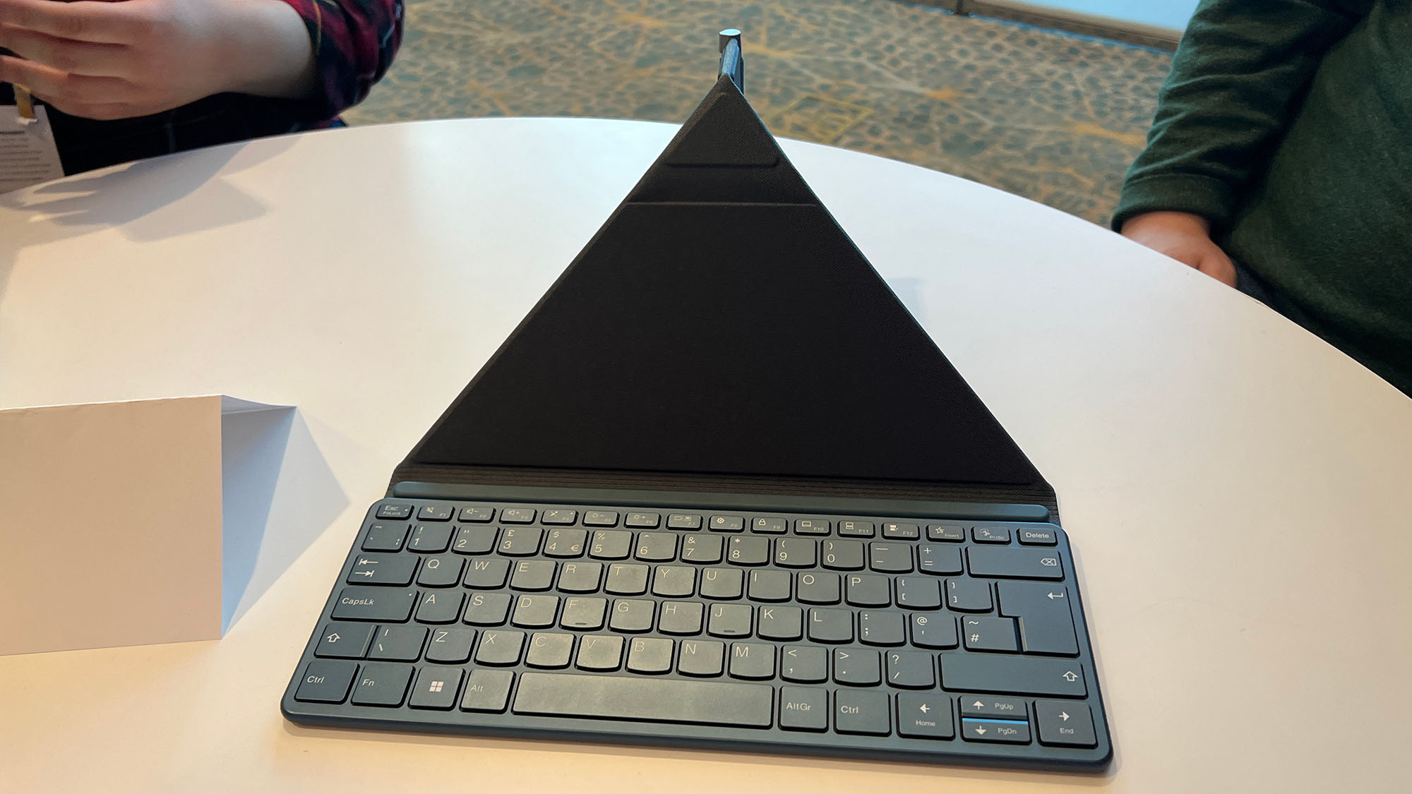 A Lenovo Yoga Book 9i on a table