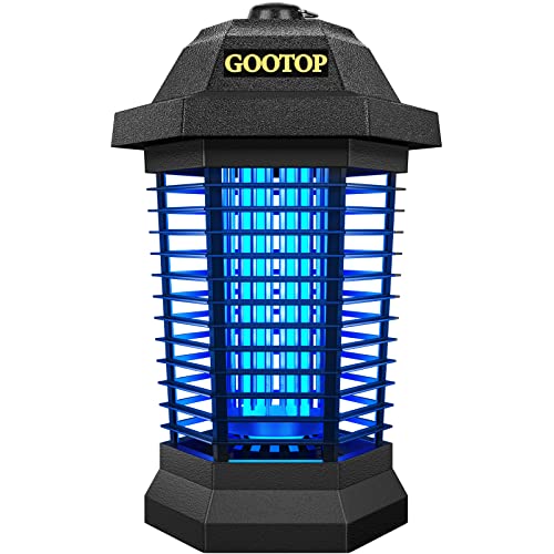 Gootop Bug Zapper Outdoor, Mosquito Zapper, 3 Prong Plug in Electric Fly Zapper, Mosquito Killer, Fly Traps, Flying Insects Zapper Indoor Outdoor, 4200v, Abs Plastic Outer (black)