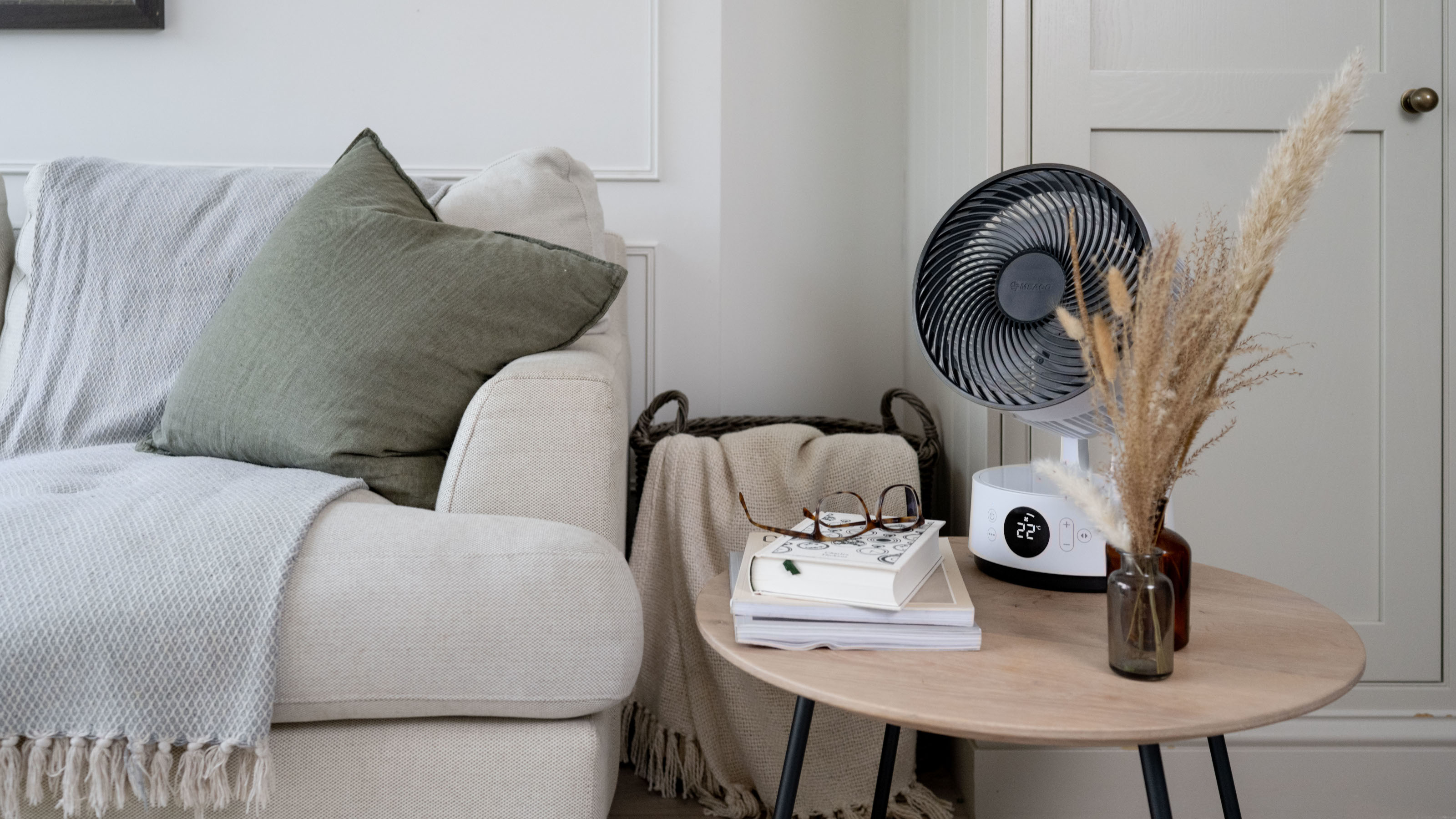 meaco sefte portable fan in a living room