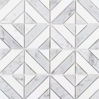 White and grey chevron tile