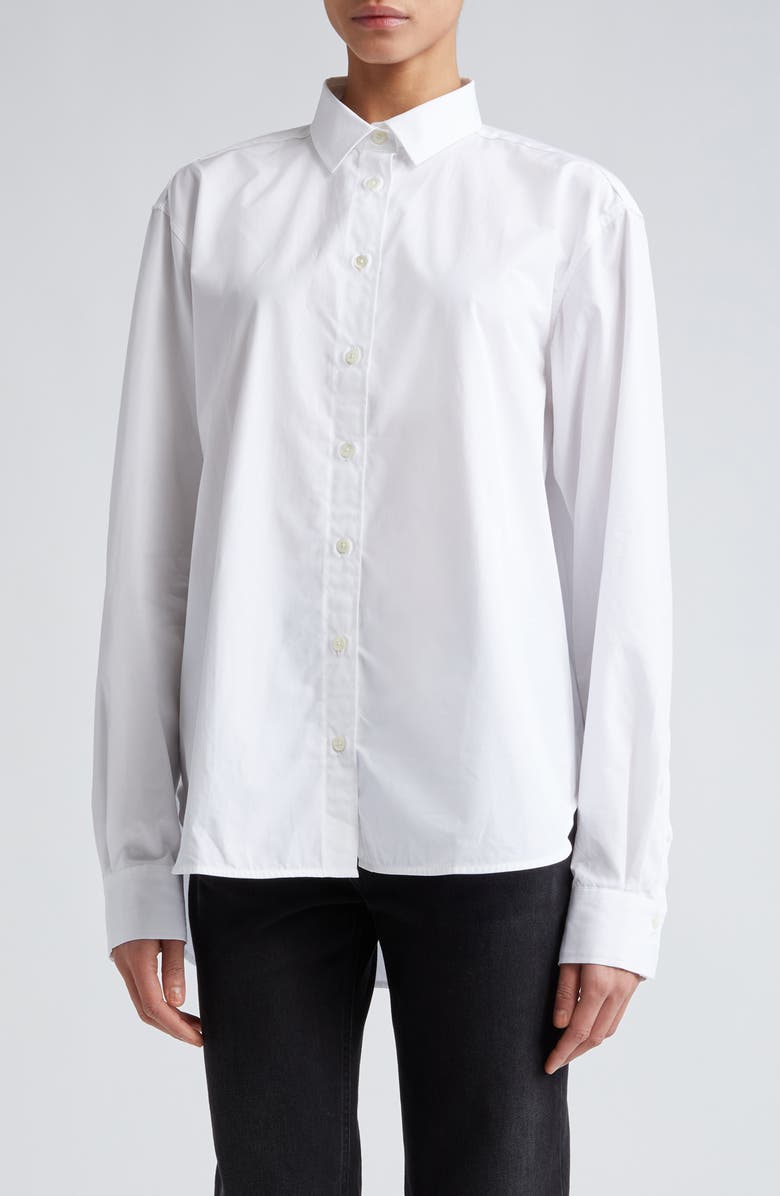 Exclusive organic cotton poplin shirt with buttons