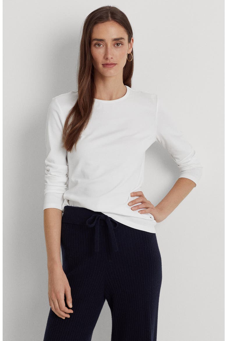 Long Sleeve Cotton Blend Top
