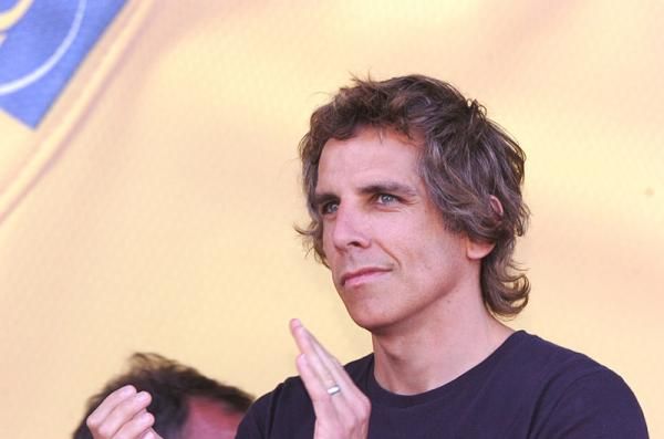 Actor Ben Stiller was on hand to watch, this time he didn't keep Lance Armstrong from starting on time.