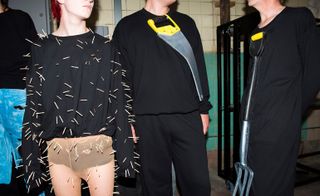 Rottingdean Bazaar S/S 2018 models wearing black with symbolic items