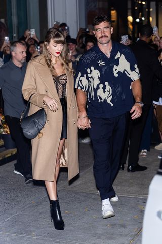 How Taylor Swift Spices Up a Classic Fall Camel Coat for Date Night With Travis