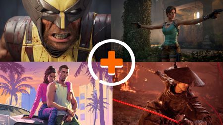 The upcoming PS5 games roundup featured image showing Marvel's Wolverine, Tomb Raider: Legacy of Atlantis, GTA 6, and Phantom Blade 0 with the GamesRadar+ logo in the center