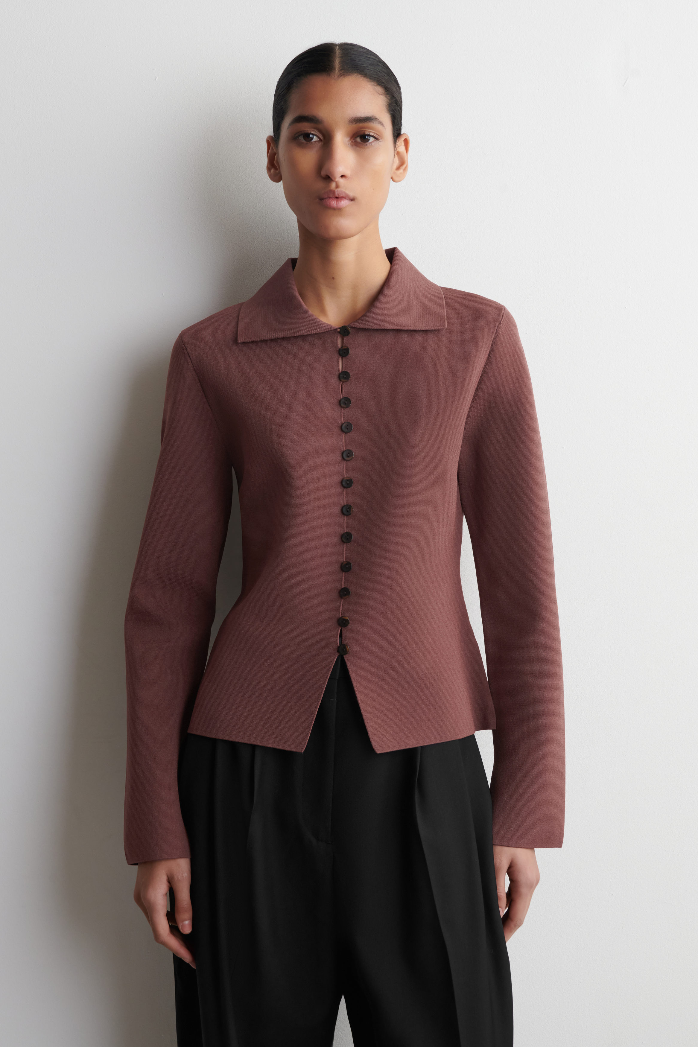 Waisted Milano-Knit Cardigan