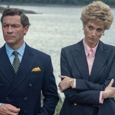 Elizabeth Debicki as Princess Diana and Dominic West as Prince Charles in The Crown season 5