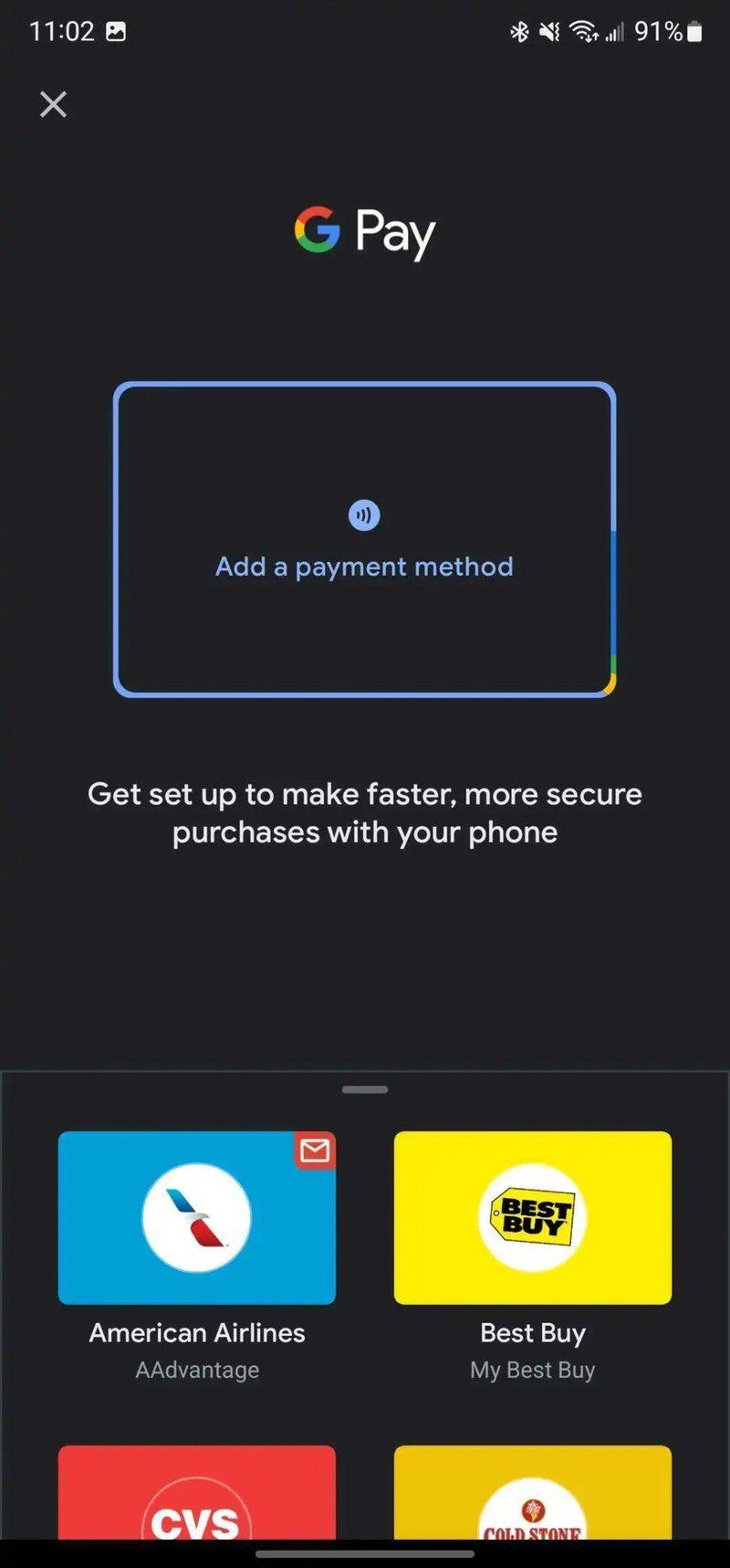 Google Pay Payment Method Setup