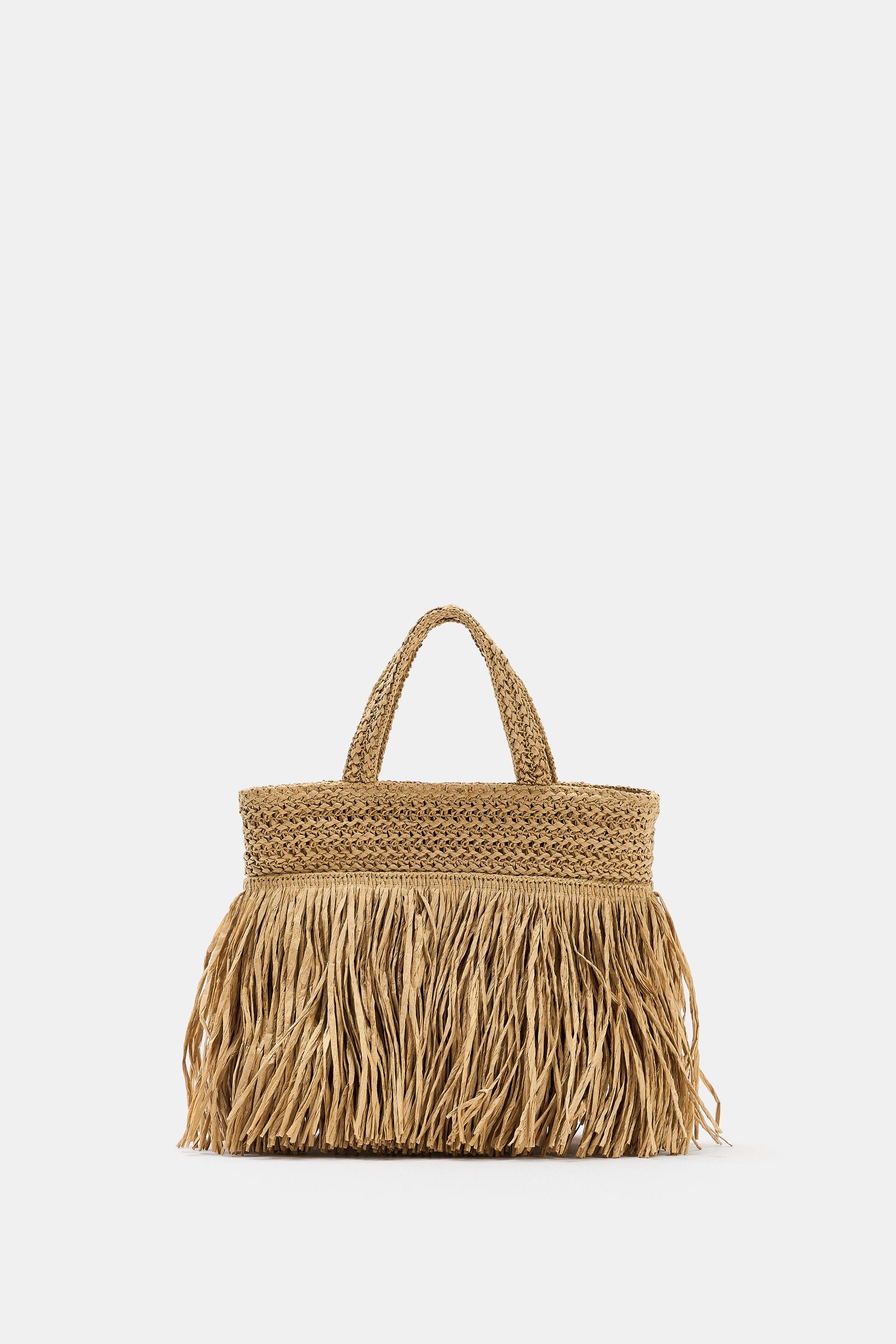 Fringed Handbag - Light Beige - One Size Only